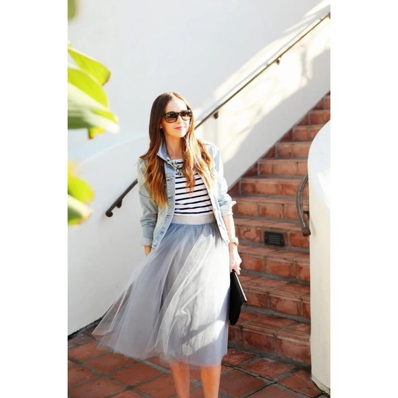 Beige, layered, dreamy, travel friendly, tulle skirt Boho, Edgy, Fun,Flirty,Chic - Picture 5 of 11